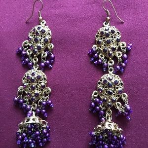 Pakistani Indian traditional purple earrings